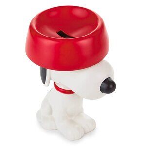 Peanuts Snoopy With Dog Dish Ceramic Coin Bank - NWT